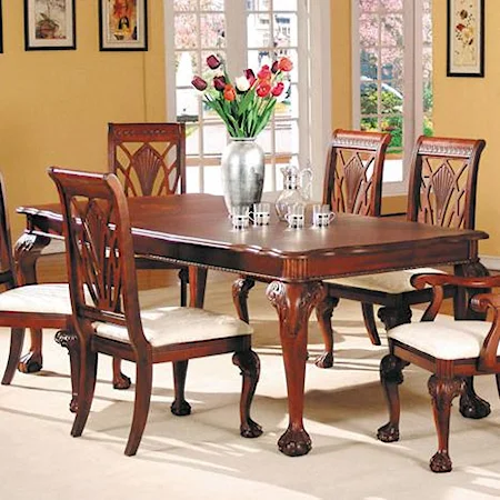 Traditional 64" Rectangular Dining Table with Ball and Claw Feet